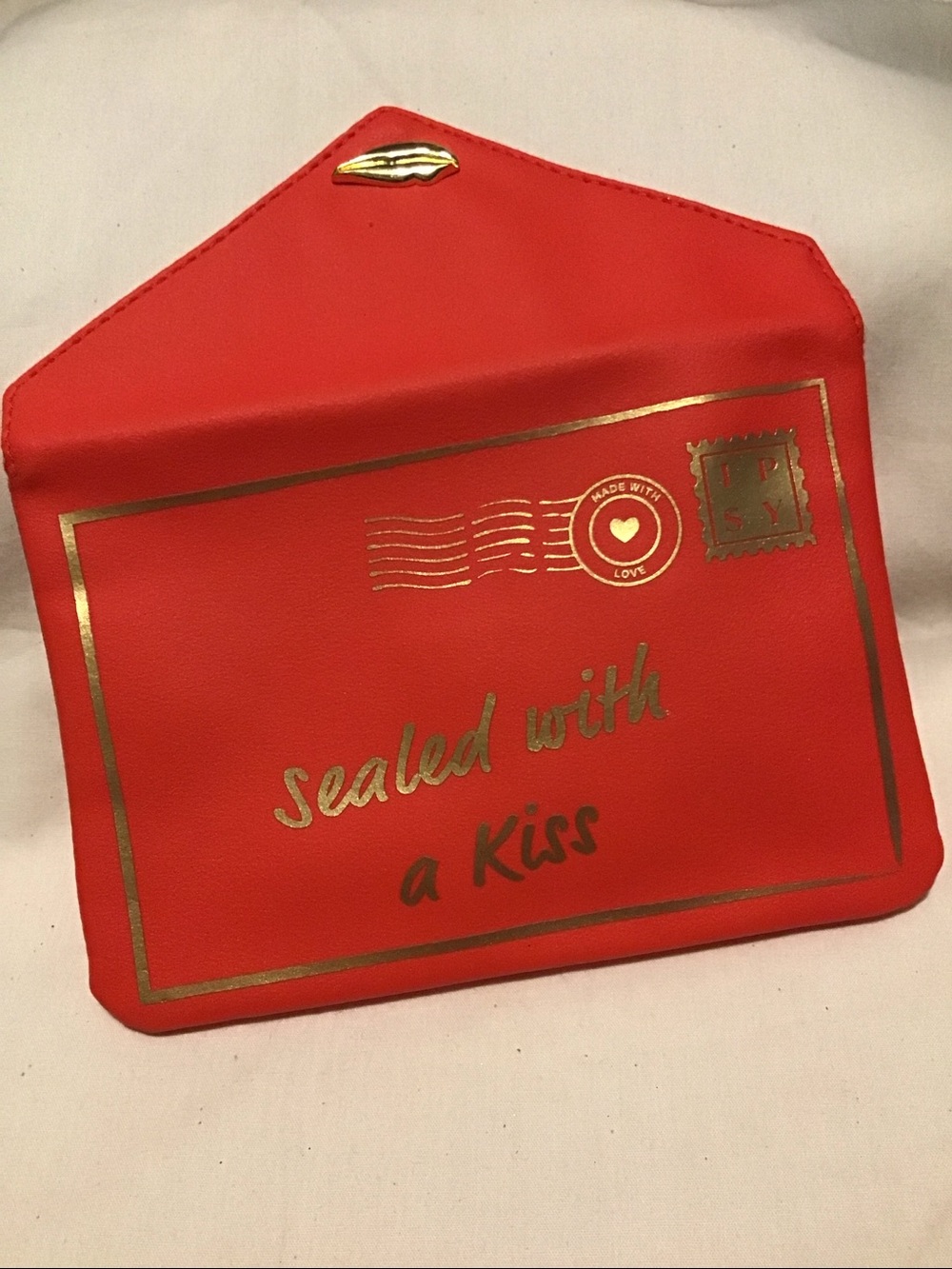 Ipsy red envelope cosmetic bag